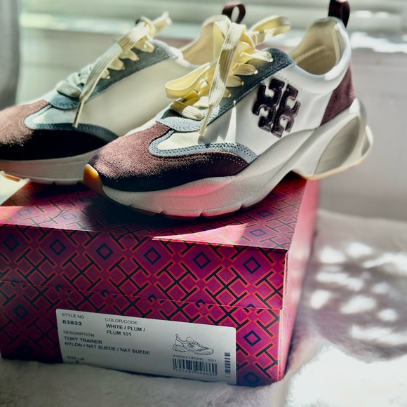 Tory Burch Good Luck Trainer white/plum size 5 - Picture 5 of 8